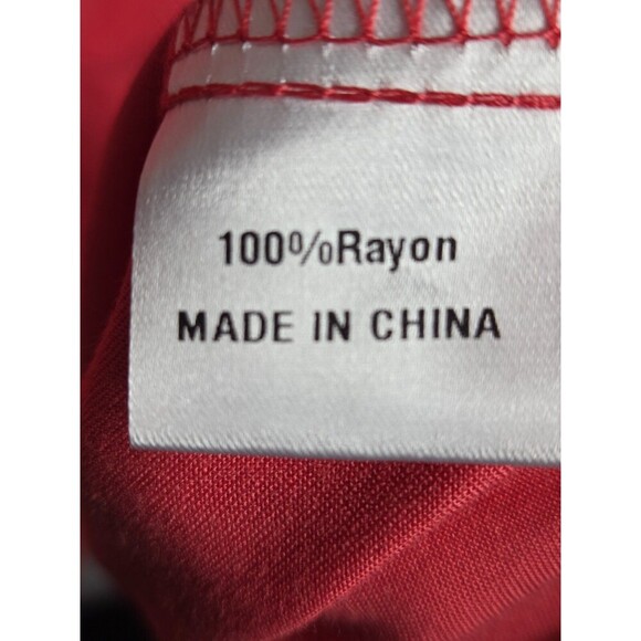 Zesica Red Ditsy Maxi Dress S Tiered Smocked Modest Boho Country Pintuck - Picture 8 of 9